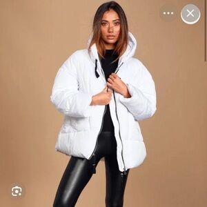 Free People Hailey White Puffer Jacket